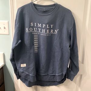 *NEW WITH TAGS* Simply Southern Blue Sweatshirt, Size Large